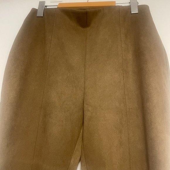 Joe Fresh Brown Faux Suede Leggings Size Medium Autumn Fall Spring Comfy - Picture 3 of 9
